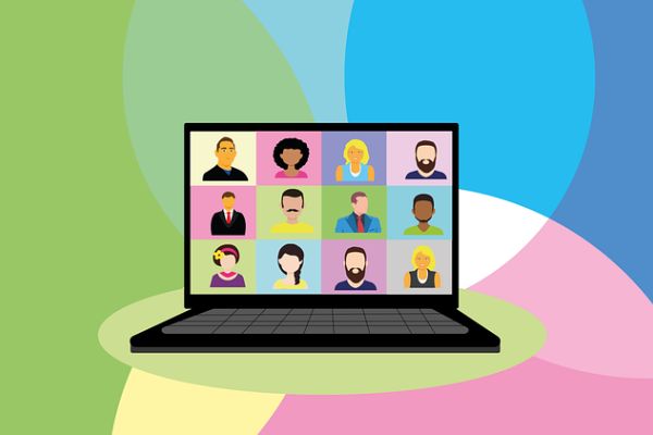 Cartoon of a video conference
